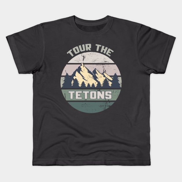 Tour the Tetons Kids T-Shirt by OldTony